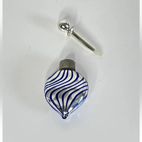 Vintage Mercury Glass Perfume Bottle Venetian Swirl Blue - Small Size - Picture 5 of 7